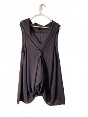 Gizel Blue Linen and Silk Blend Classic Tunic 1X